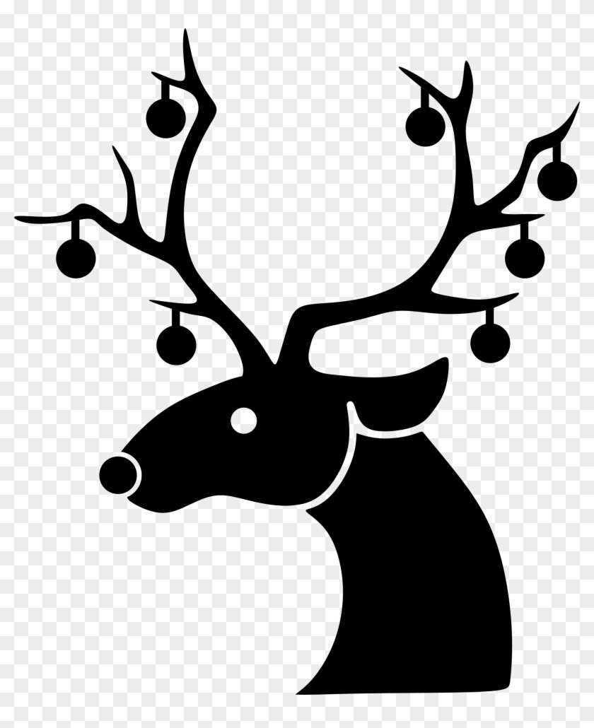 This Free Icons Png Design Of Christmas Reindeer Black Clipart #1738520