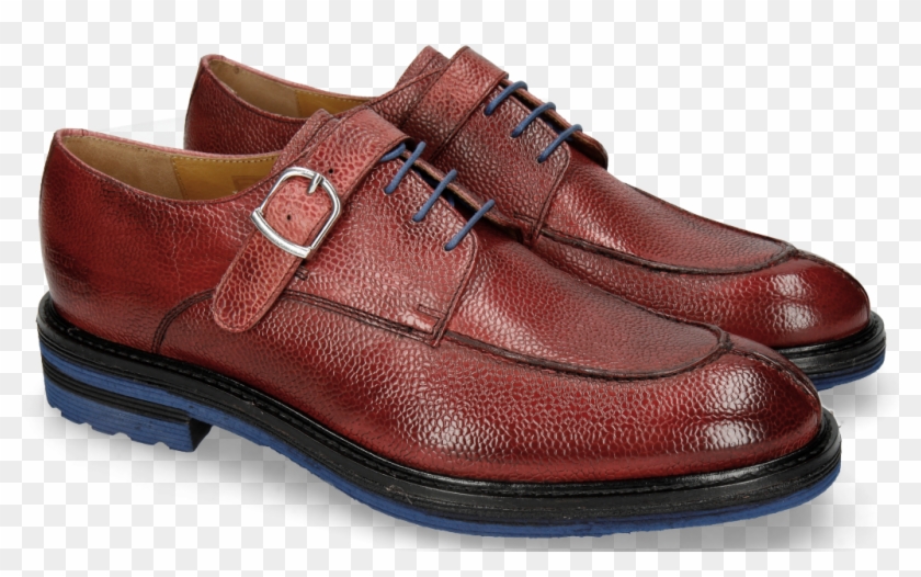 Derby Shoes Trevor 13 Scotch Grain Rich Red Crip Blue - Melvin & Hamilton Clipart