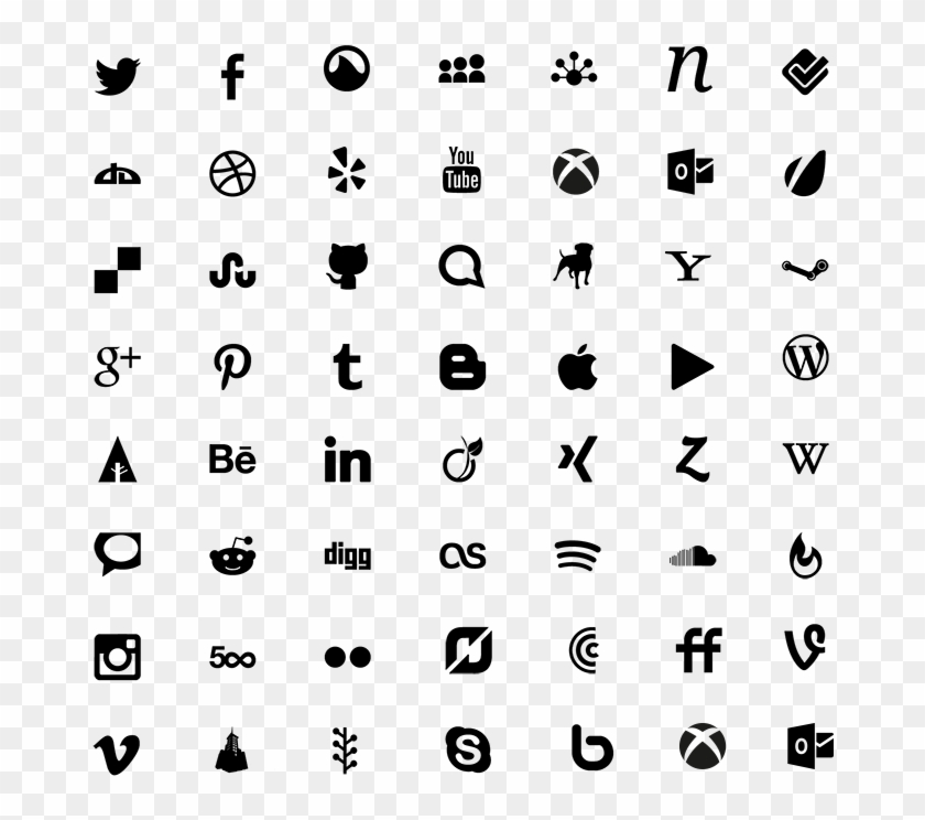 A Social Icons Font - Social Icons Font Awesome Png Clipart