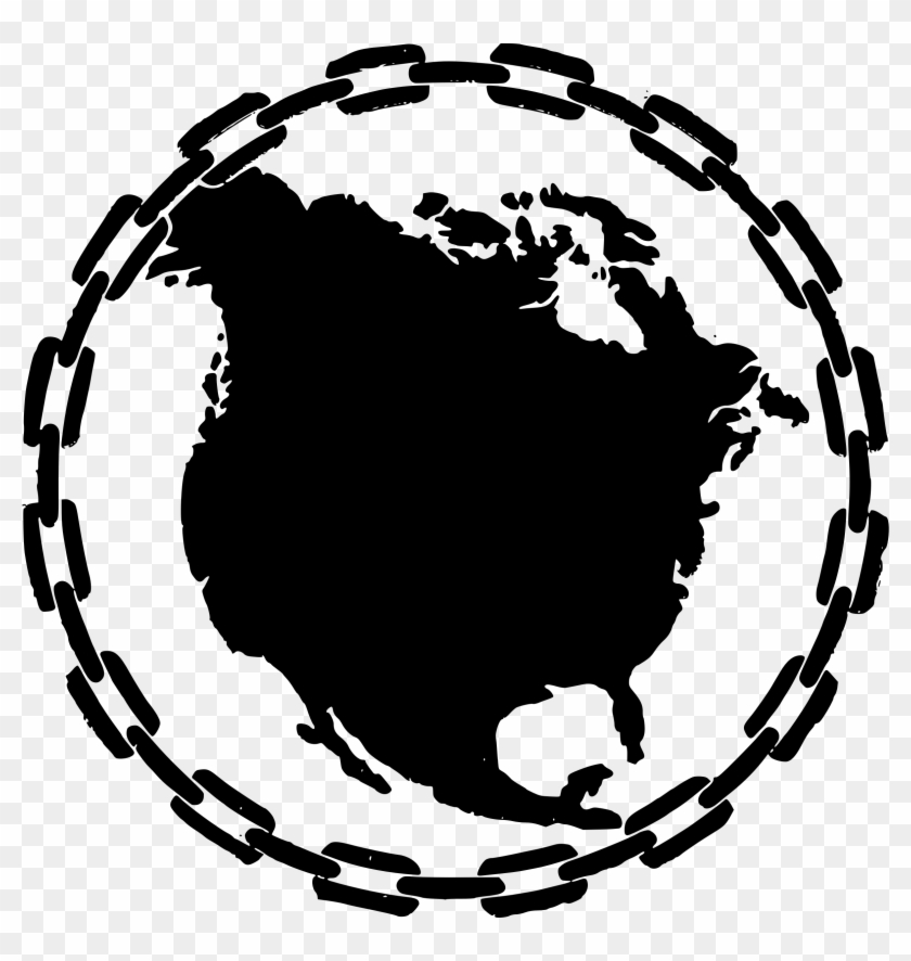North America Geography Clipart Computer Icons Map - Chains In A Circle - Png Download