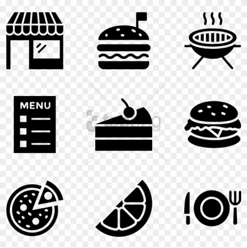 Free Png Food Icons - Png White Food Icons Clipart (#1740200) - PikPng