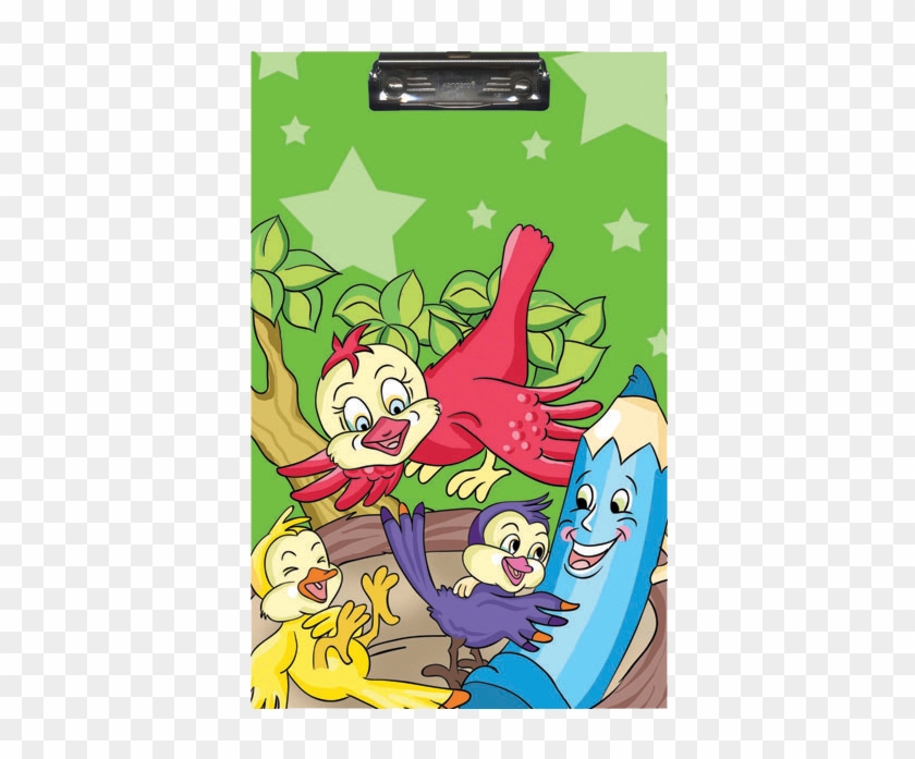 Green Stars With Birds - Cartoon Clipart #1741081