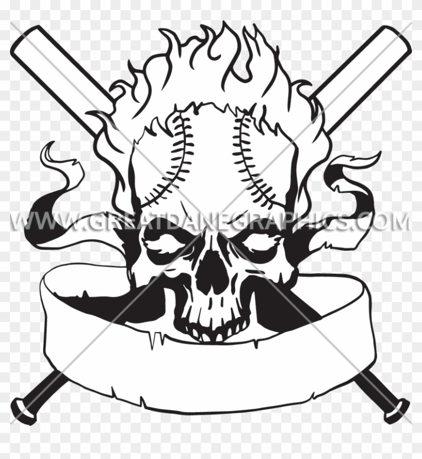 Baseball Clipart Skull - Skull - Png Download