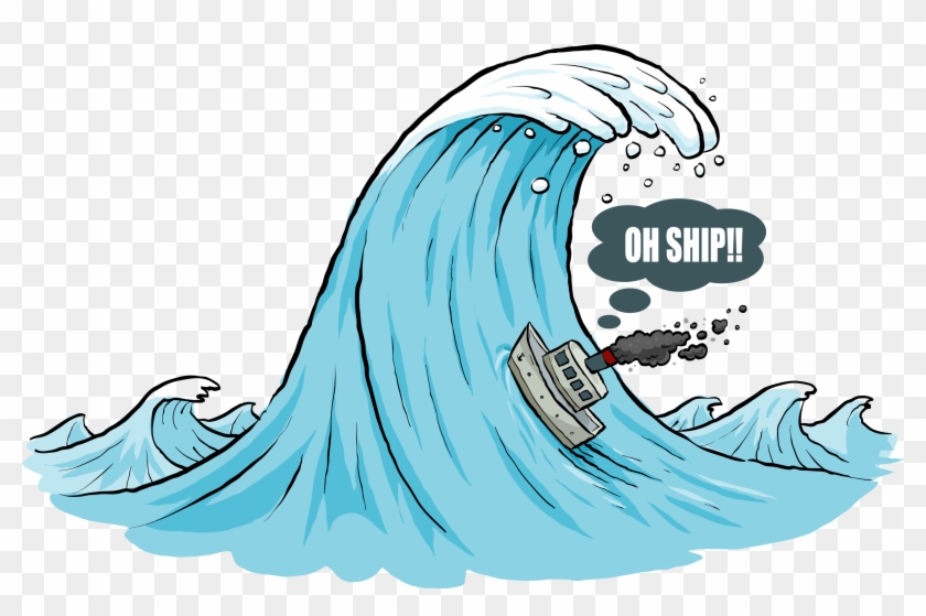 Monster Waves Clipart Computer Mouse - Huge Cartoon Wave - Png Download