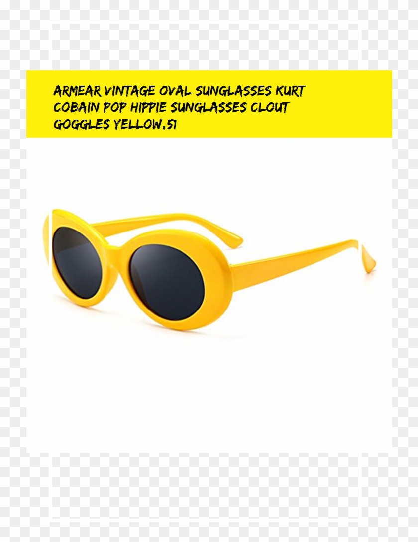 Armear Vintage Oval Sunglasses Kurt Cobain Pop Hippie - Goggles Clipart #1741817