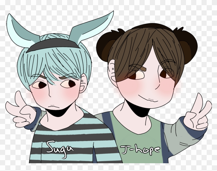 Suga And J-hope - Cartoon Clipart