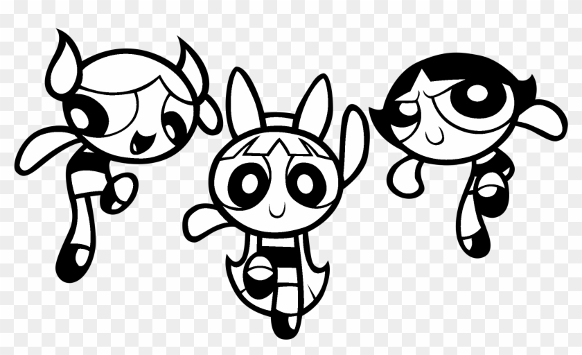 Powerpuff Girls Logo Black And White - Powerpuff Girl Blossom Coloring Page Clipart #1743333