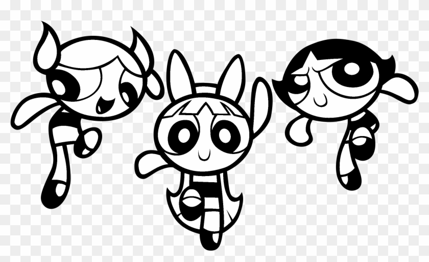 Powerpuff Girls Logo Black And White - Powerpuff Girl Blossom Coloring Page Clipart