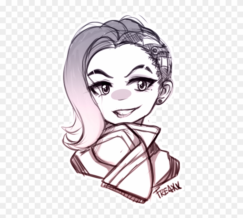 Black And White Stock Quick Chibi Sombra Doodle By - Chibi Overwatch Sombra Drawing Clipart #1743683