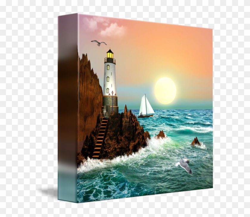 The Lighthouse Painting Art - Lighthouse Clipart #1743945