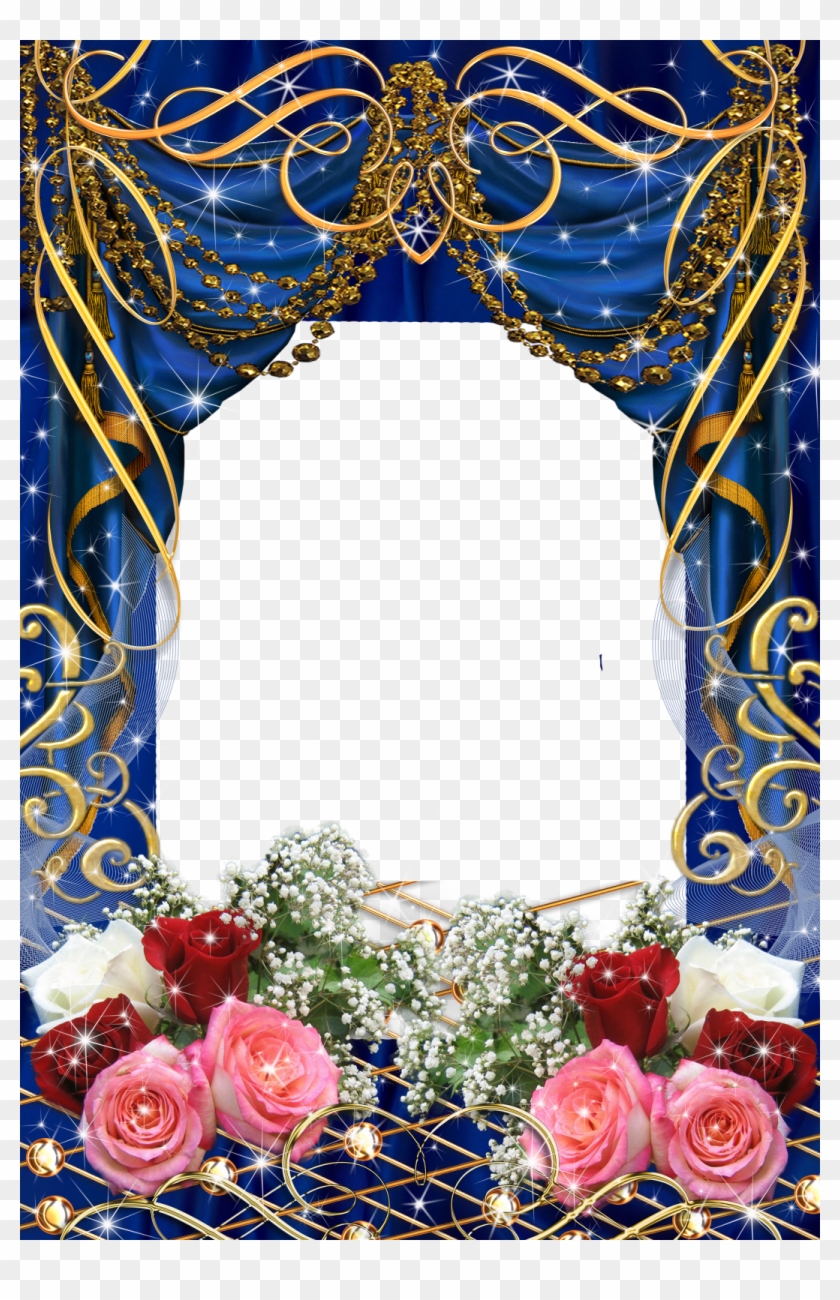 Flower Frame Png, Flowers Gif, Borders And Frames, - Garden Roses Clipart #1744137
