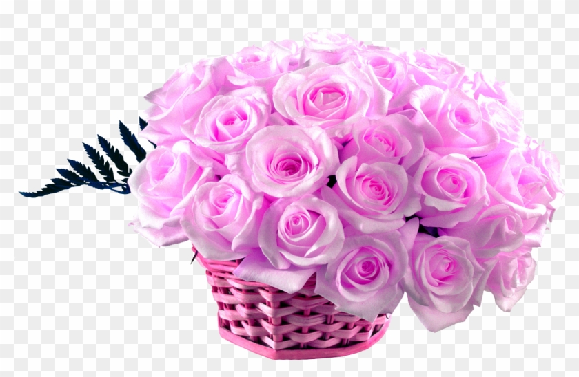 50 Pink Roses Basket - Good Morning Friends Images With Flowers Clipart #1745143