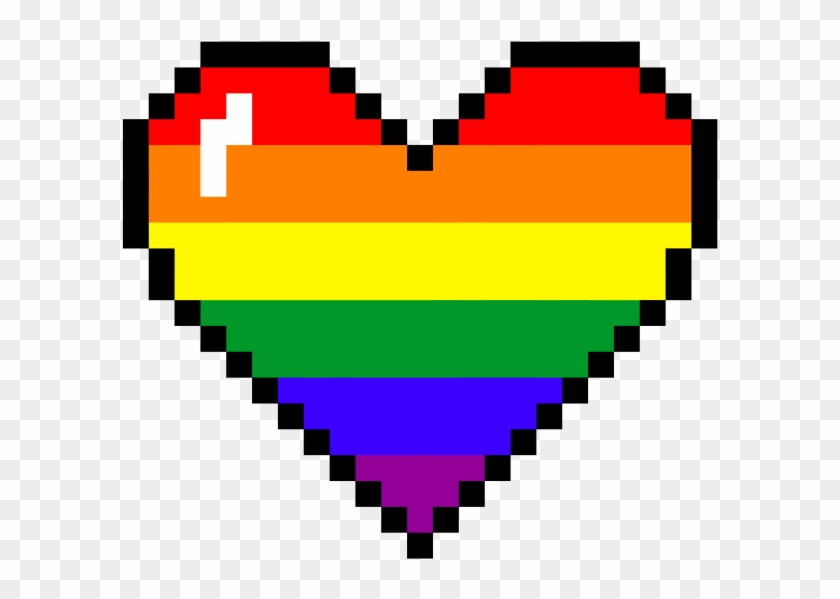 Pixel Art Heart Stickers - Rainbow Pixel Heart Clipart