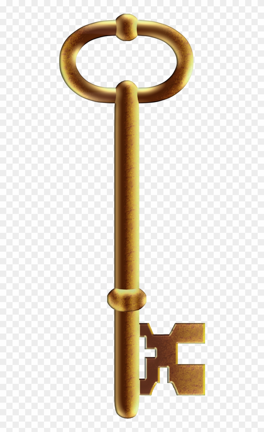 Skeleton Key Escape Room Clip Art - Transparent Gold Skeleton Key - Png Download #1745445
