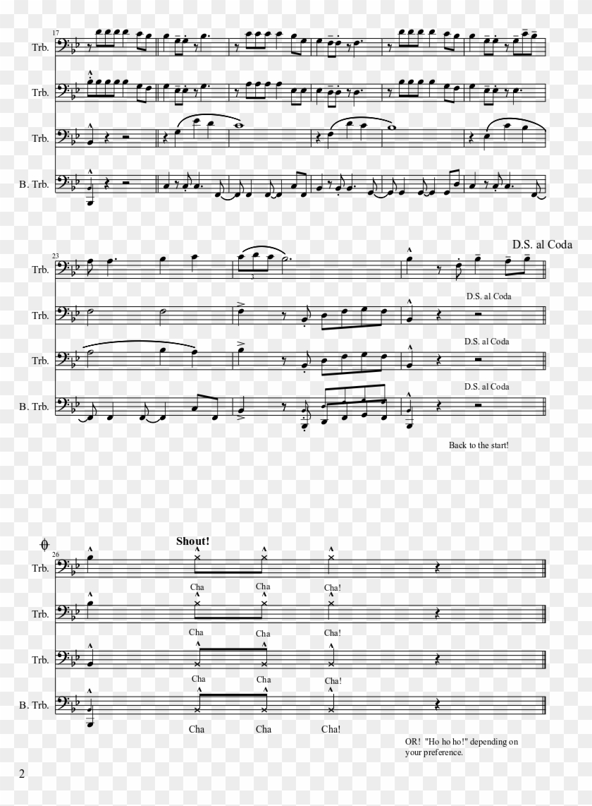 Feliz Navidad Sheet Music Composed By Joe Feliciano - Feliz Navidad Sheet Music For A Trombone Clipart