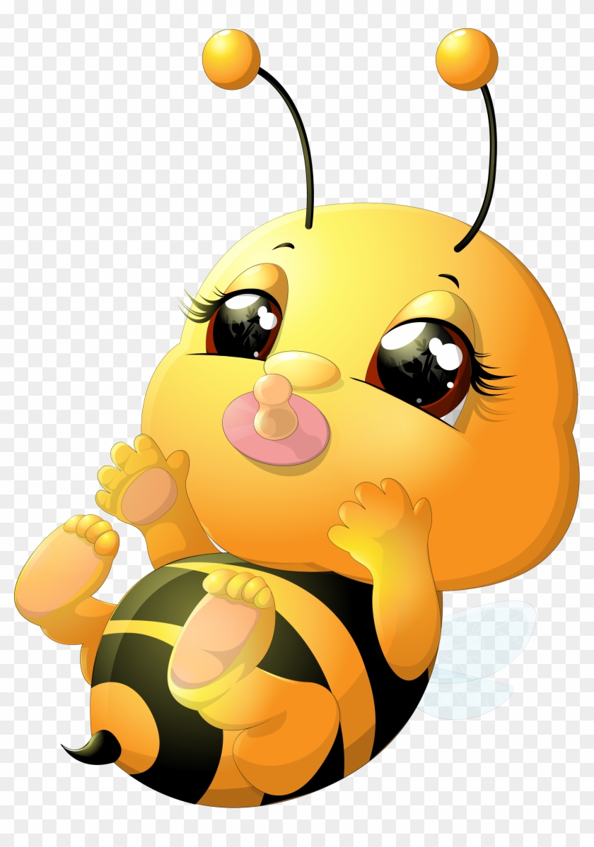 Beehive Honey Transprent Png - Baby Honey Bee Cartoon Clipart #1745868
