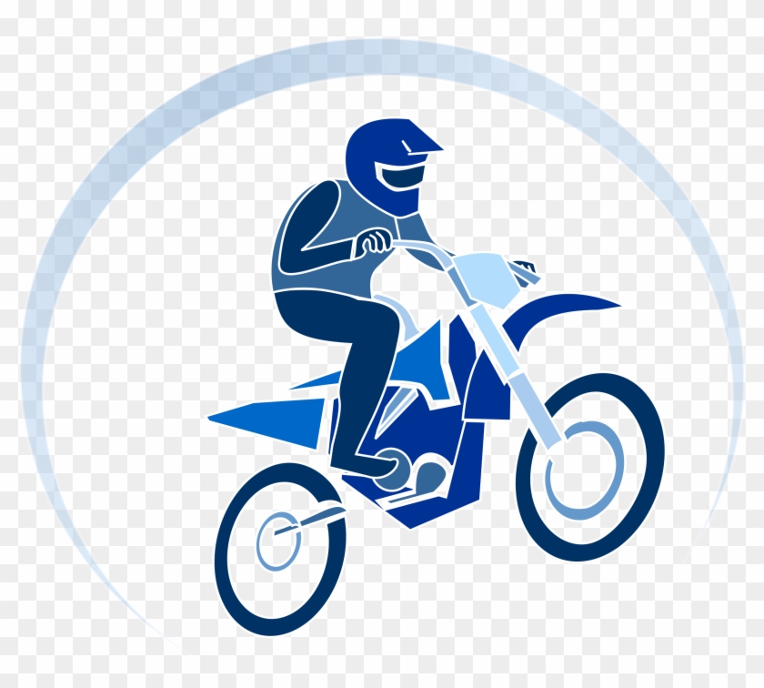 Big Image - Blue Dirt Bike Clipart - Png Download