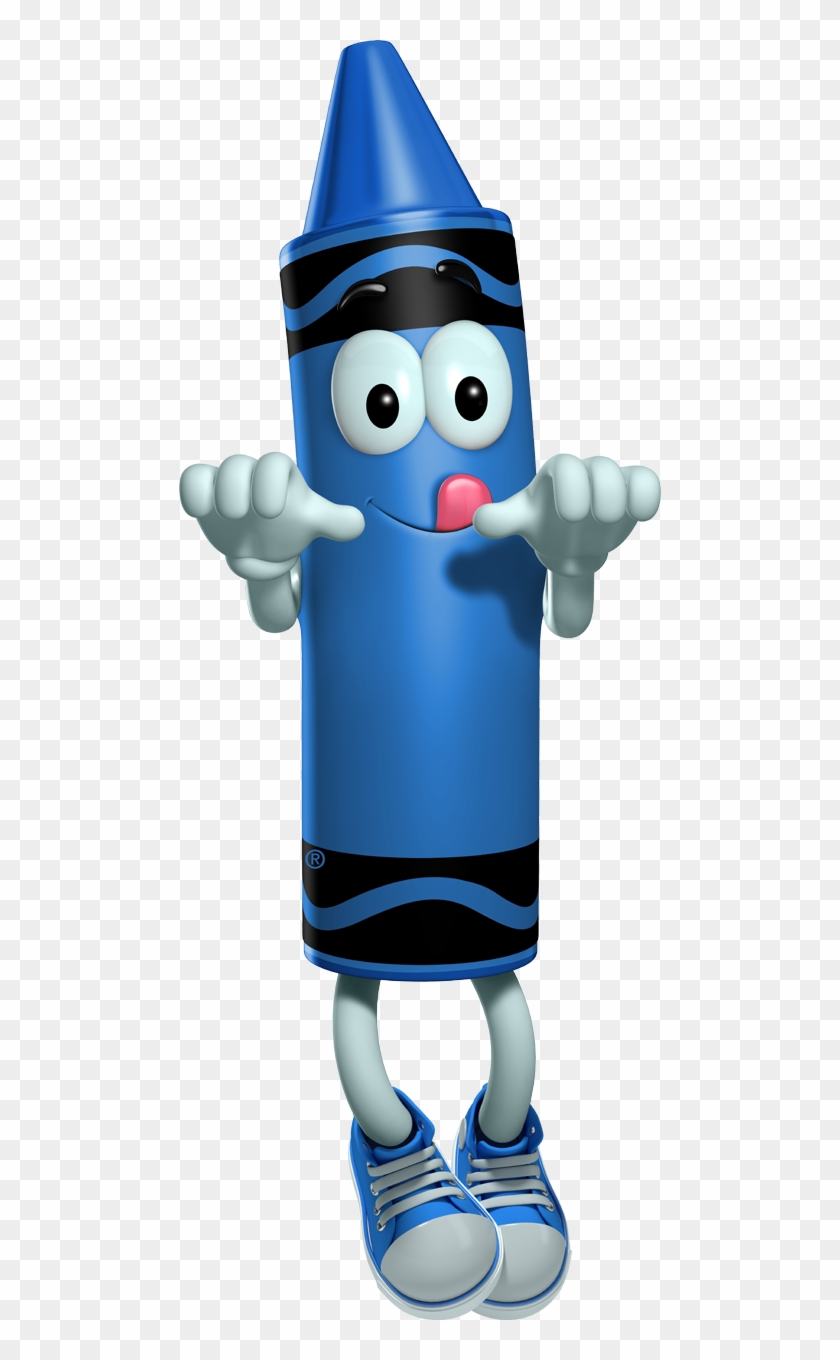 Crayon Hanging In There - Blue Cartoon Crayola Crayon Clipart