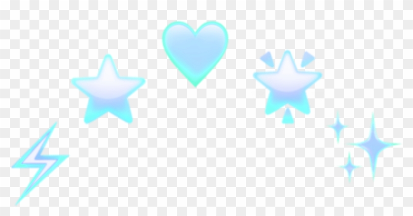 Emoji Heart Star Blue Design Decoration Thunder Head - Heart Clipart #1746547