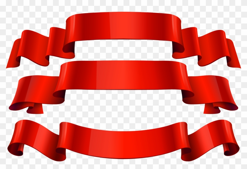 Red Banner Clip Art - Banner Ribbon Vector Png Transparent Png #1747588