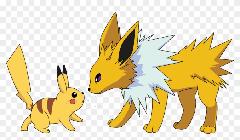 Pikachu And Jolteon Pokémon Love - Pokemon Jolteon Vs Pikachu Clipart #1748286