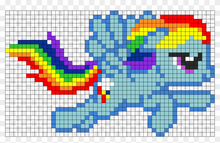 Rainbow Dash Flying Perler Bead Pattern / Bead Sprite - Rainbow Dash Perler Bead Patterns Clipart #1750032