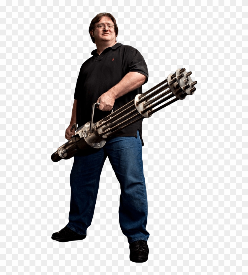 Download - Gabe Newell With Gun Clipart
