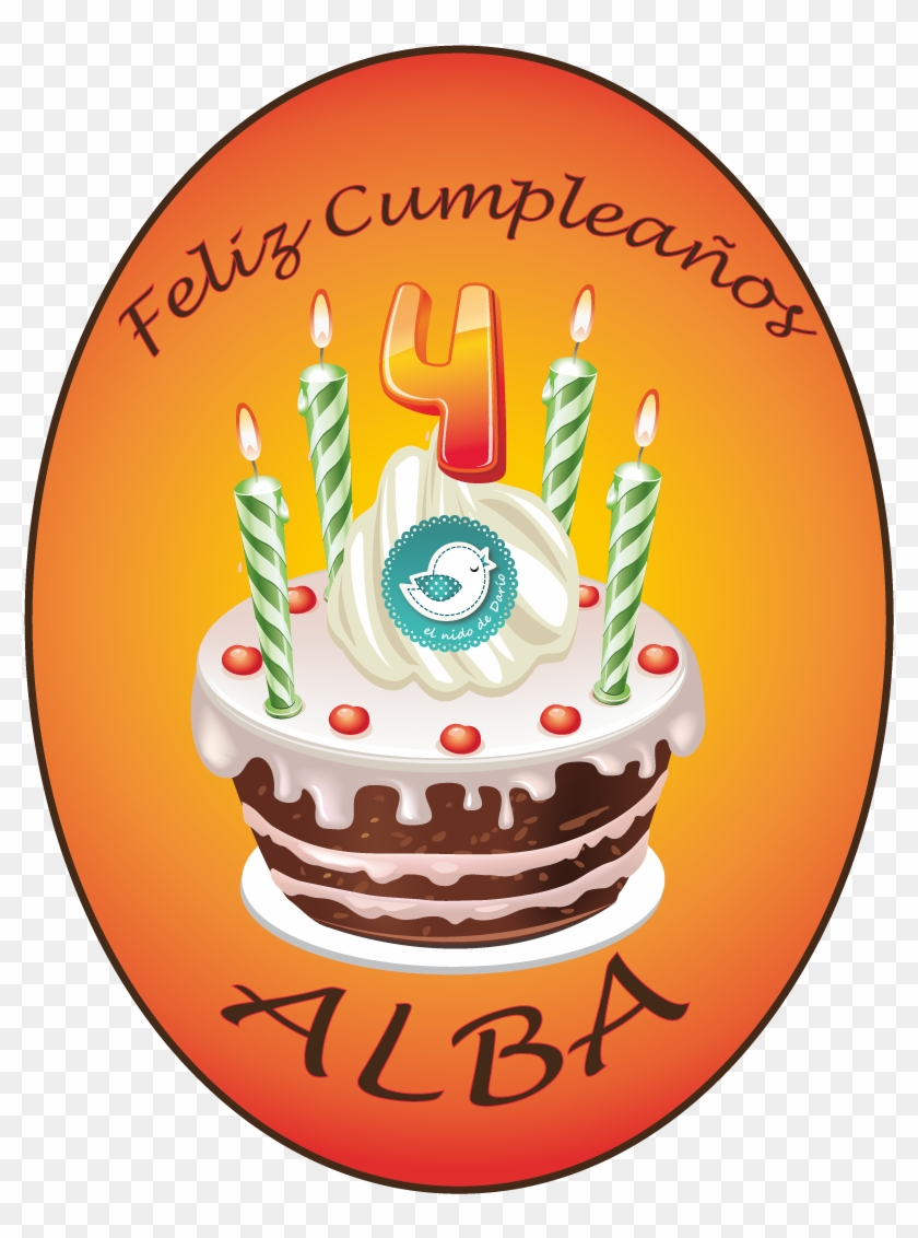 Feliz 4ª Cumpleaños Alba - Feliz Cumpleaños Alba Maria Clipart