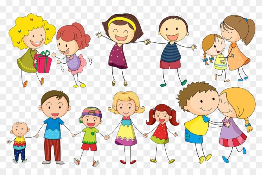 Picture Library Family Free Content Clip Art Hand Painted - Cartoon Family - Png Download