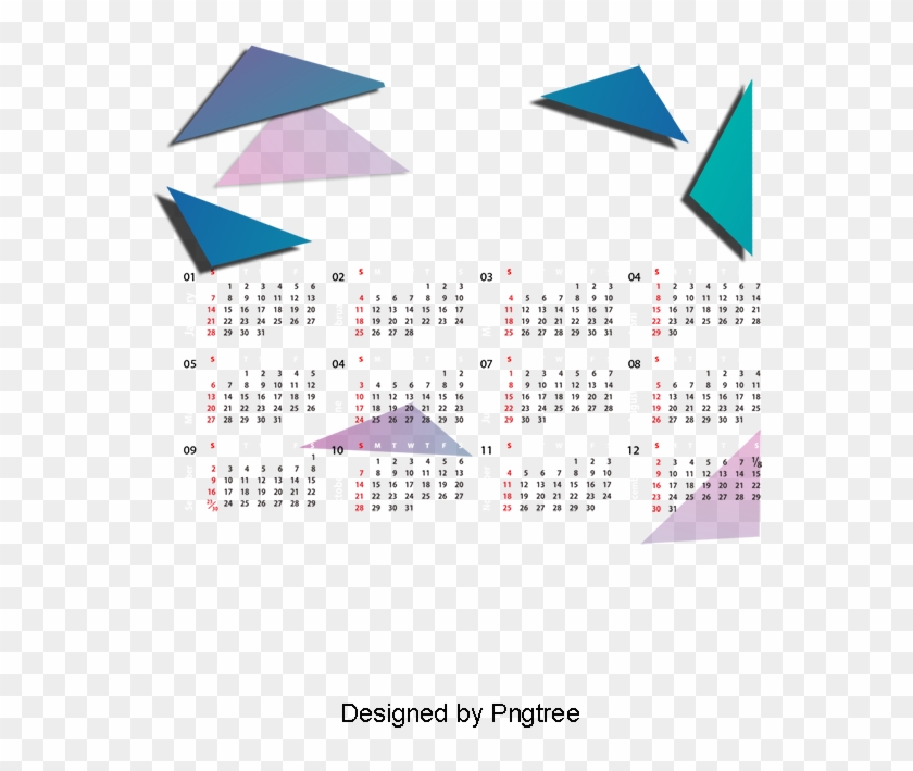 2018 Calendar Vector - Triangle Clipart