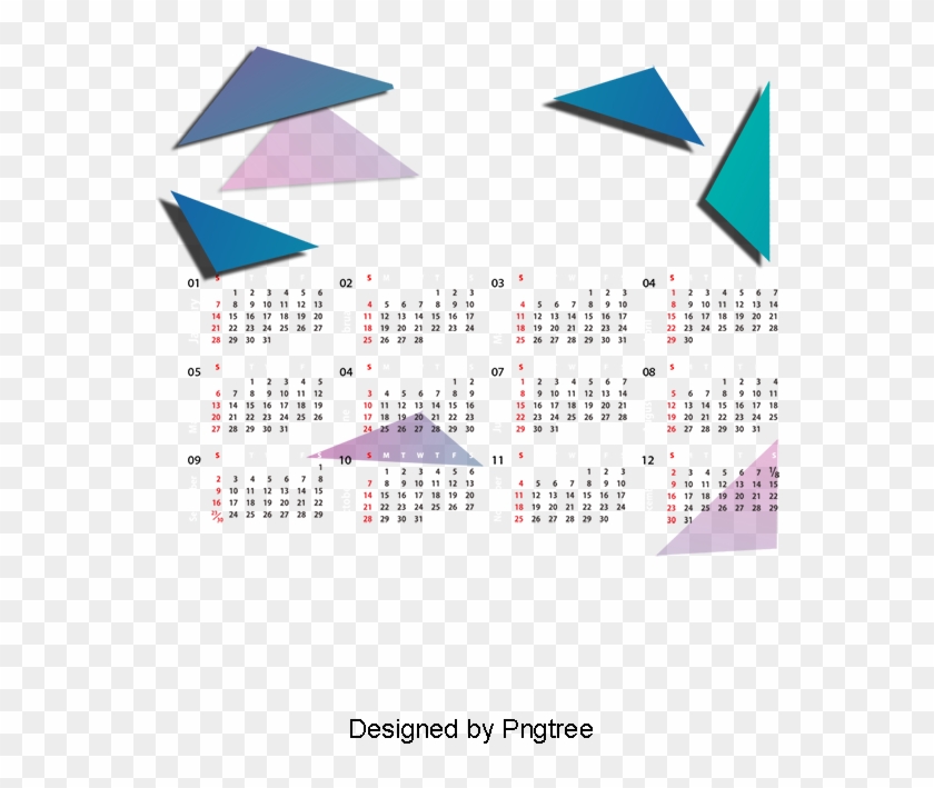 2018 Calendar Vector - Triangle Clipart #1752525