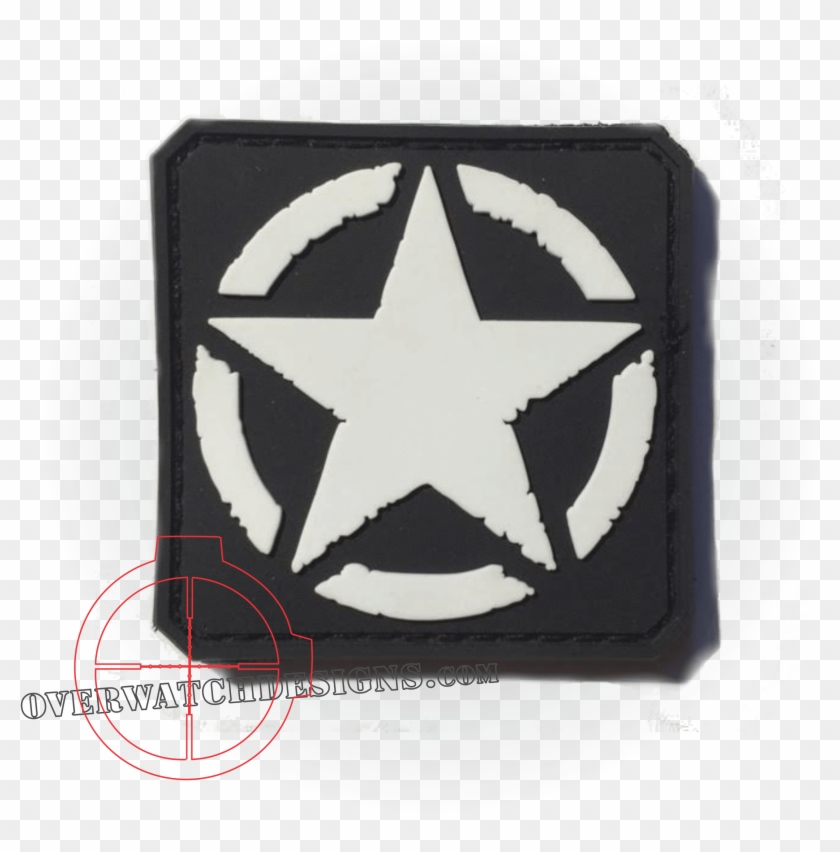 Invasion Star Patch, Black - Royal Enfield Classic 350 Stickering Clipart