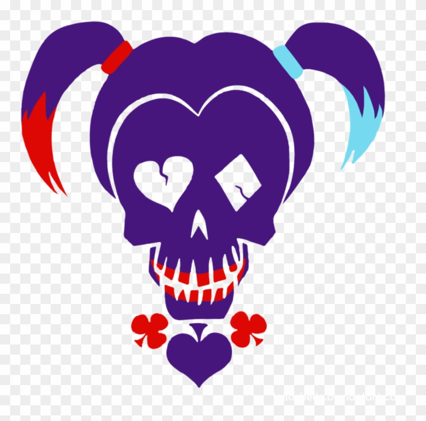 Joker - Suicide Squad Harley Quinn Skull Clipart #1753254