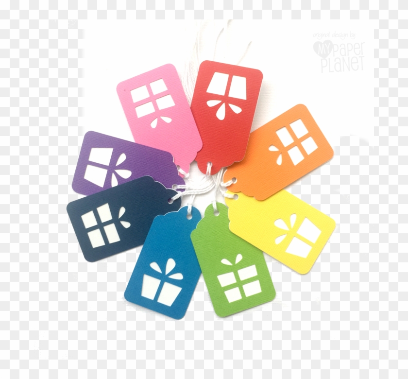 Rainbow Present Gift Tags, Bright Colours - Games Clipart