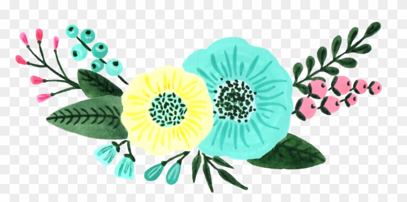Green And Turquoise Floral Custom Design My - Mint Green Floral Png Clipart