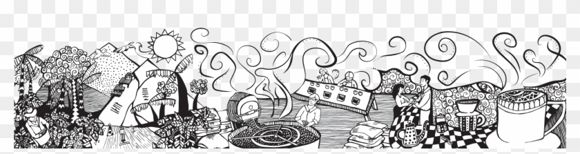 Farmer Drawing Illustration - Coffee Farm Black And White Clipart #1755558