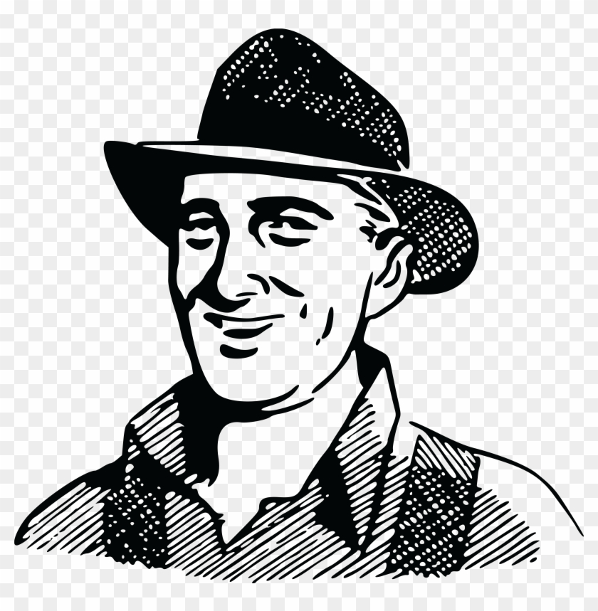 Free Clipart Of A Retro Happy Farmer - Happy Farmer Clip Art - Png Download