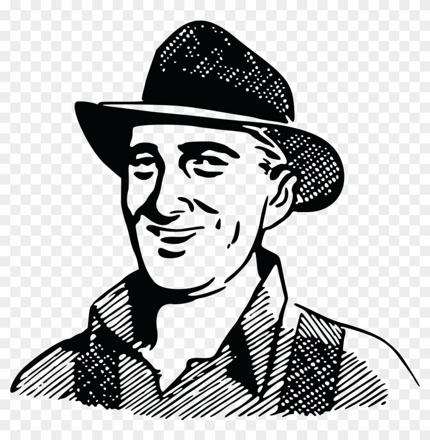 Free Clipart Of A Retro Happy Farmer - Happy Farmer Clip Art - Png Download #1755637