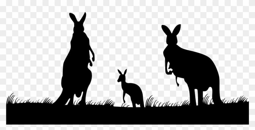 Koala Clipart Silhouette - Kangaroo Family Silhouette - Png Download #1755861