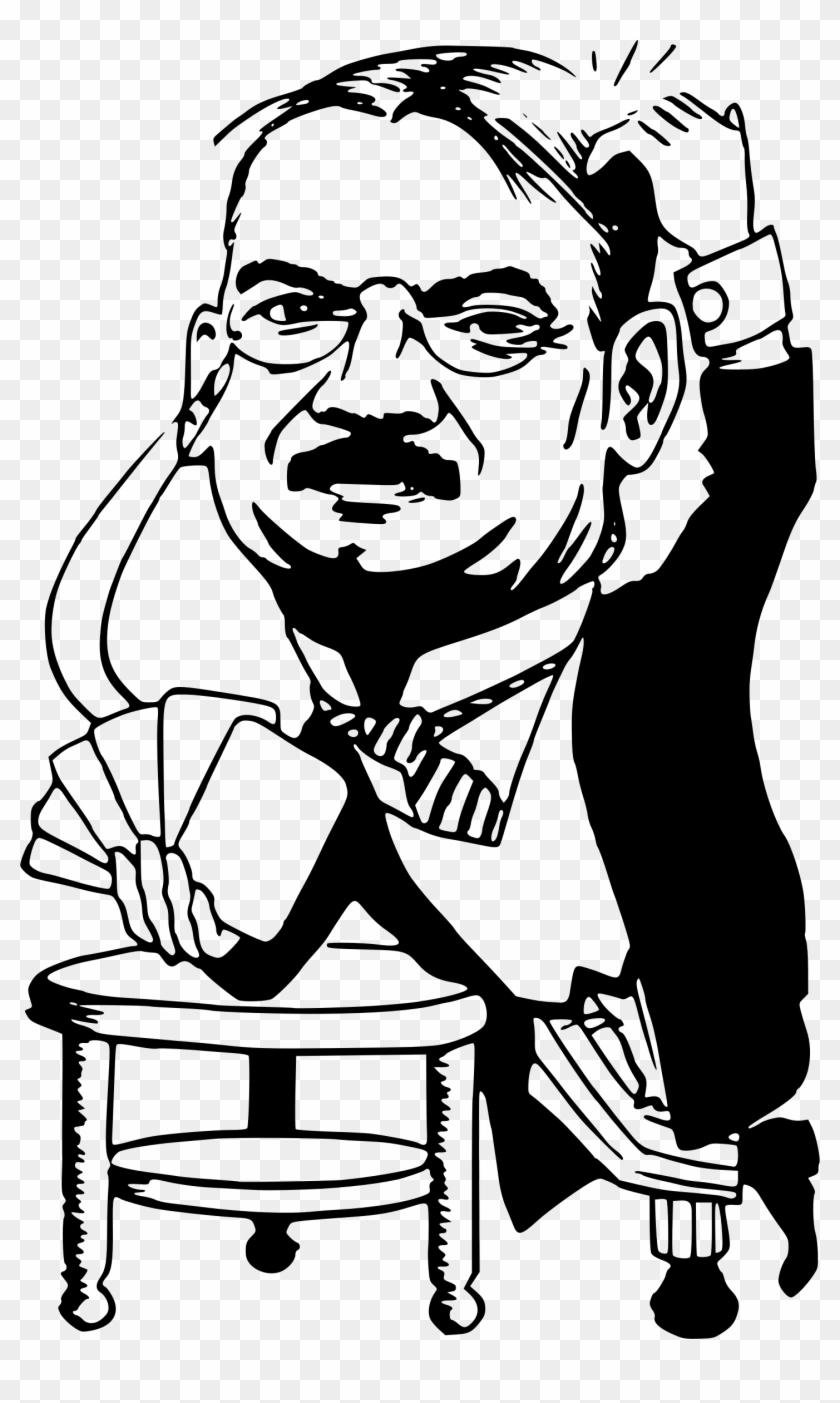 Man Holding Cards - Clip Art - Png Download