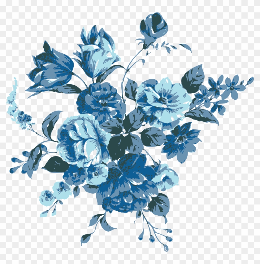 Blue Flowers - Blue Flower Png Free Clipart