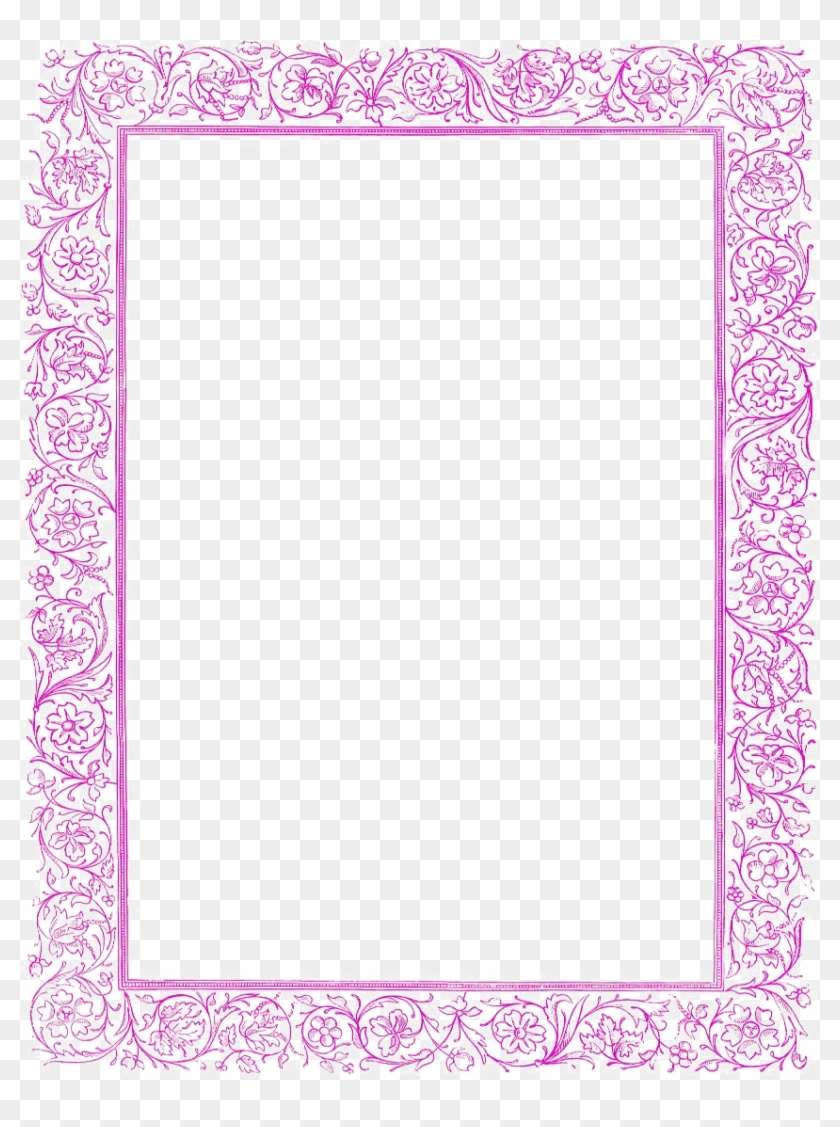 Girly Border Png Free Download - Victorian Floral Border Clipart #1757958