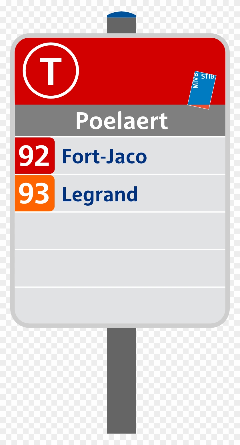 Stib Plaque Arrêt - Stib Panneau Arrêt Des Tram Clipart