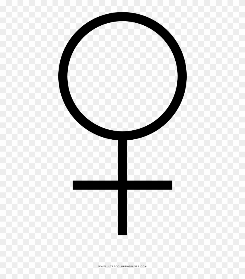 Female Symbol Coloring Page - Cross Clipart #1758997