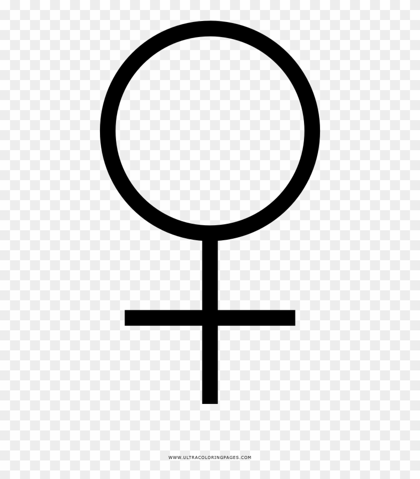 Female Symbol Coloring Page - Cross Clipart
