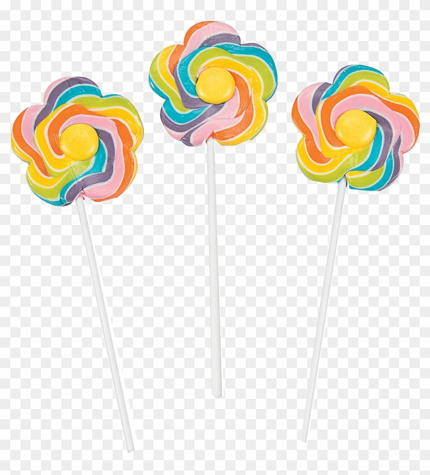 Large Flower-shaped Swirl Lollipops Clipart