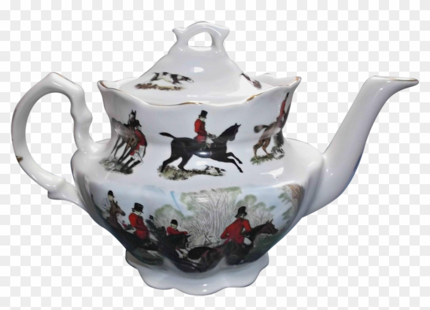 Vintage Fox Hunting Teapot, Made In England And An - Teapot Clipart #1759531