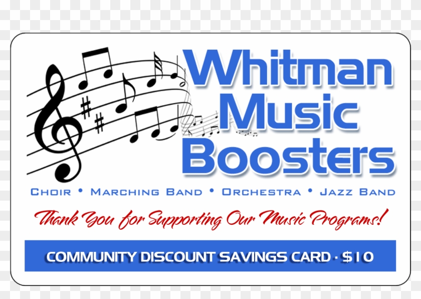 Music Boosters Discount Card Fundraiser - Graphic Design Clipart #1760192