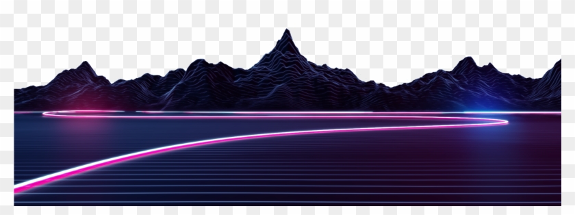 Mountain Silhouette Wallpaper At Getdrawings - Retrowave Mountains Png Clipart #1762632