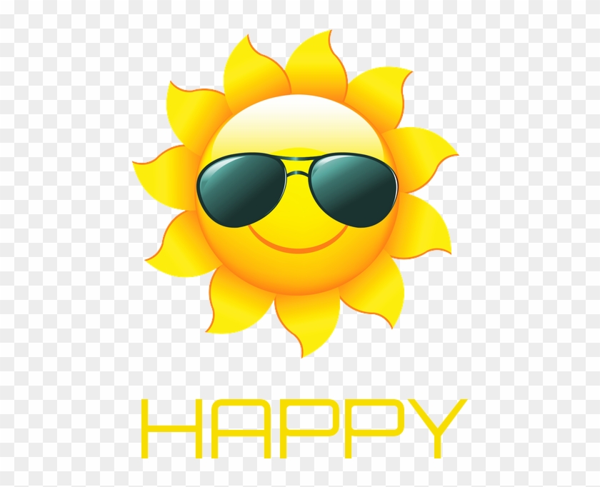 Happy' Poster - ' - Sunny Clipart With Sunglasses - Png Download
